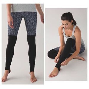 Lululemon Leggings Womens 4 Wunder Under Pant Stirrup Dramatic Static White
